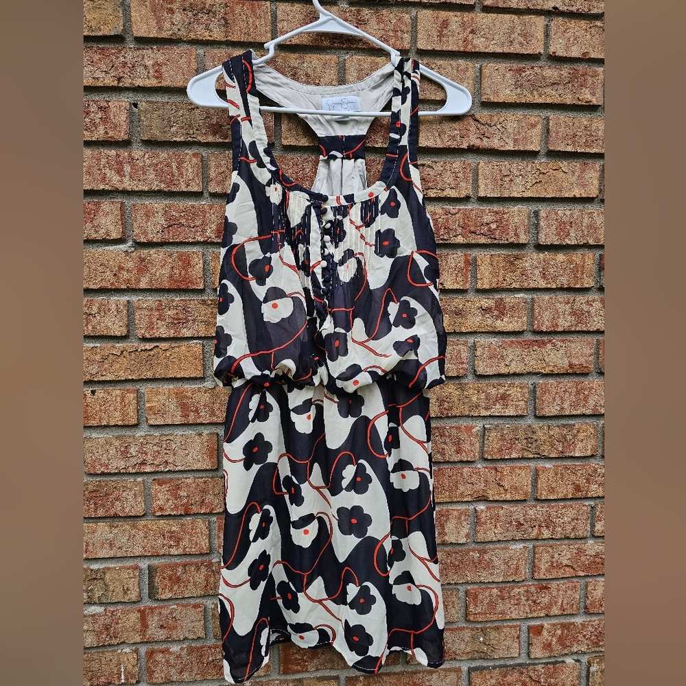 Jessica Simpson Navy and Cream Dress